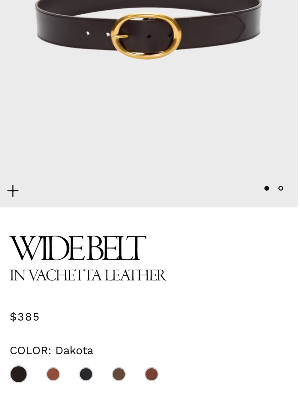 TWP Wide Vachetta Leather Belt, Dakota Black with Gold Buckle Sz S, NWT $220